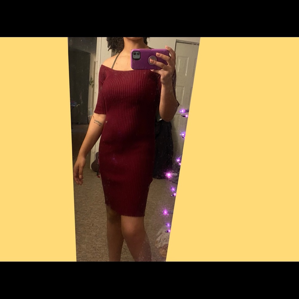 Burgundy Sweater Dress